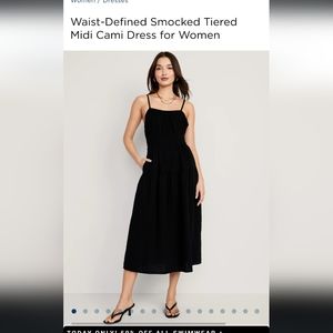 Old Navy Black Midi Dress Dize Large